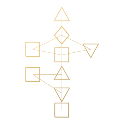 The Bodygraph, drawn in gold line