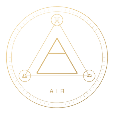Air, drawn in gold line