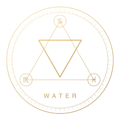 Water, drawn in gold line