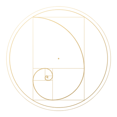 The Golden Spiral, drawn in gold line