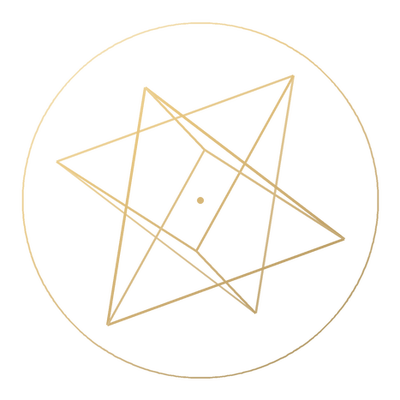 The Merkaba, drawn in gold line