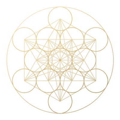 Metatron's Cube: all seventy-eight lines between the thirteen centres of the Fruit of Life, drawn in gold