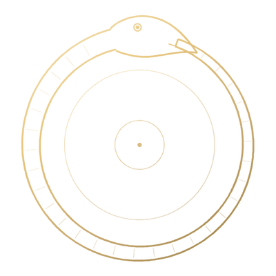 The Ouroboros, drawn in gold line
