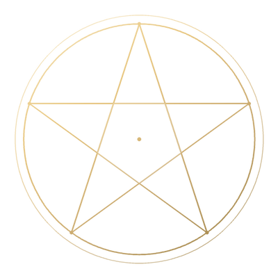 The Pentagram, drawn in gold line
