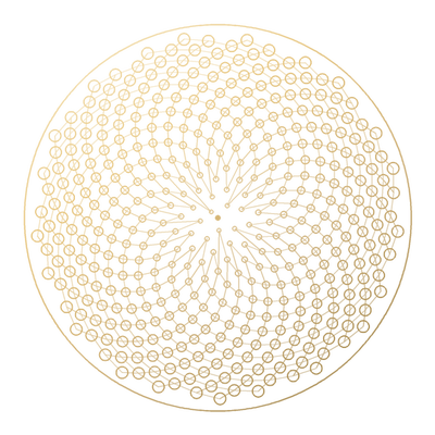 The Golden Angle, drawn in gold line