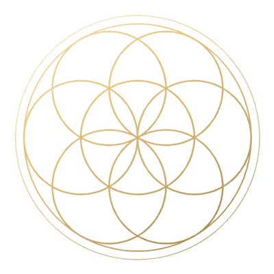 The Seed of Life, drawn in gold line