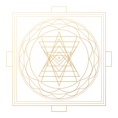 The Sri Yantra, drawn in gold line