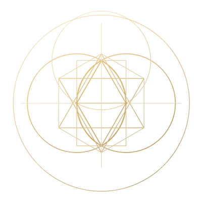 The Vesica Piscis, drawn in gold line