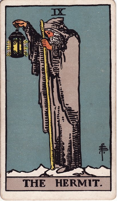 The Hermit, Rider-Waite-Smith tarot, 1909