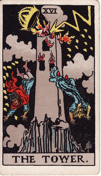 The Tower, Rider-Waite-Smith tarot, 1909